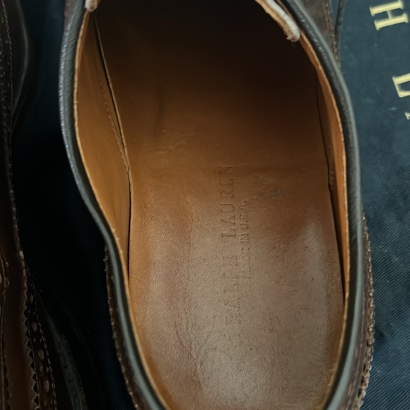 Ralph Lauren Sanderson Dark Brown Burnished Calf - men’s 10.5 - Picture 6 of 9